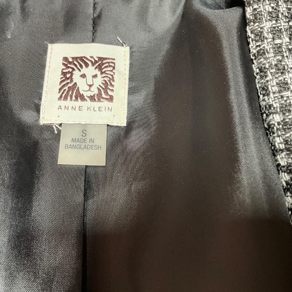 ANNE KLEIN Fully Lined Long Line Open Front Blazer Wide Lapels Zipper Detail S - Picture 5 of 9